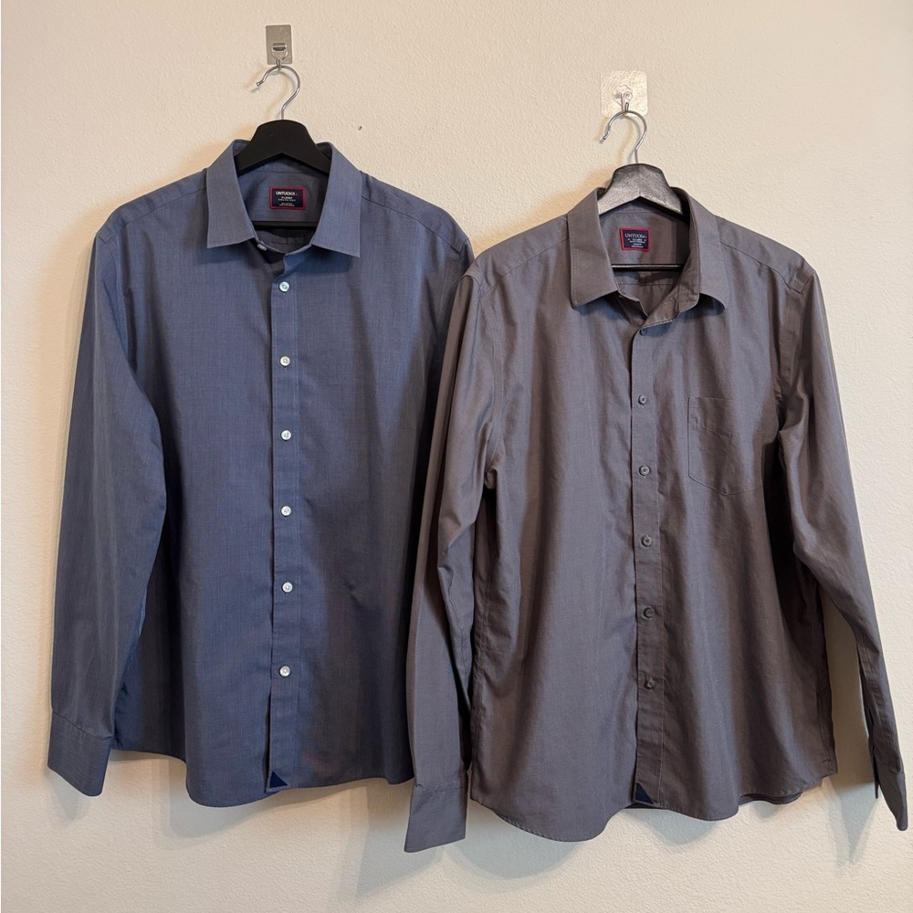 UNTUCKit Men's Slim Fit Wrinkle Free Sangiovese-WF Dress Shirts Bundle